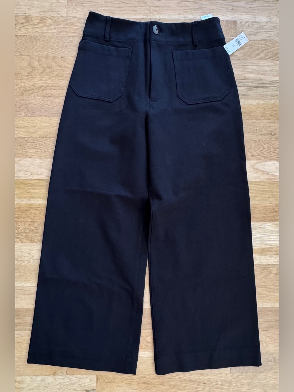 Maeve The Collette Wide Leg Crop Pants Black Size 30